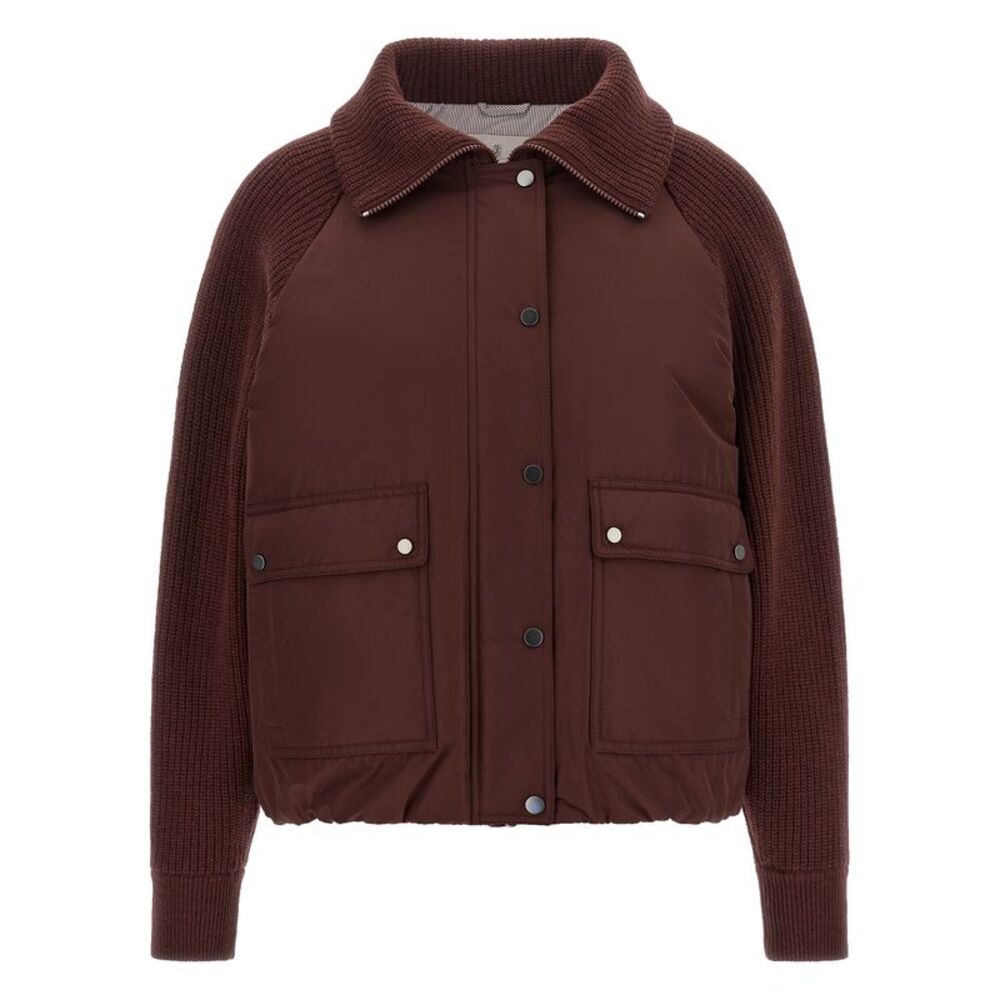 Brunello Cucinelli Bordeaux Cotton Women's Bomber